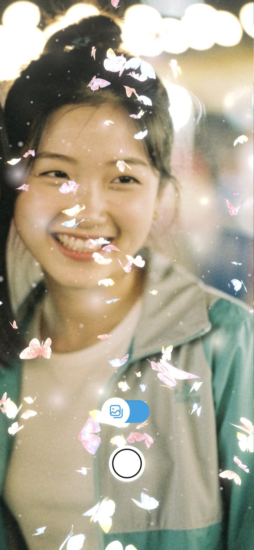 나비 AR 필터 촬영 화면